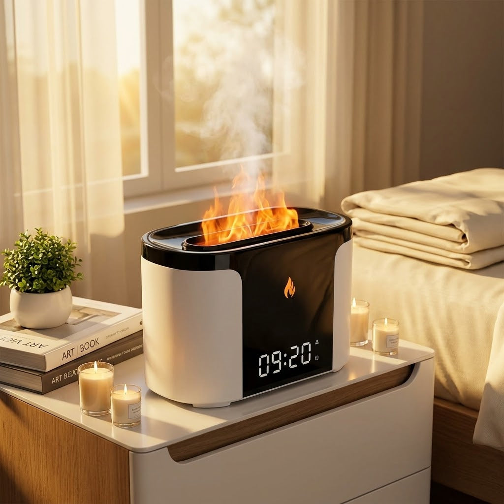 Flame Humidifier With Clock Bedroom Of Intelligent Timed Fragrance Spraying Machine For Home Use